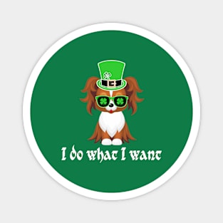 st patricks day dog -I do what I want Magnet